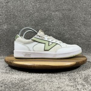 Vans Lowland ComfyCush Women’s Size 9 White Green Leather Athletic Skate Shoes